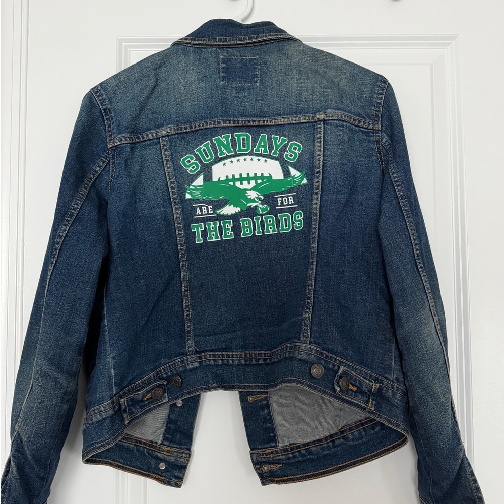 Philadelphia Eagles Sundays Are For The Birds Custom Jean Jacket Size Medium